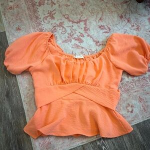 Altar’d state puff sleeve tie top